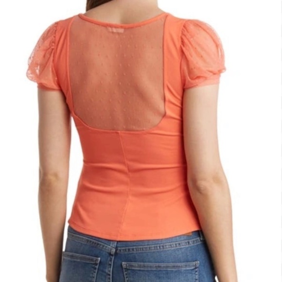 NWT Free People  Blush Up Ruched Blouse Size XS color: Lipgloss - Picture 3 of 3